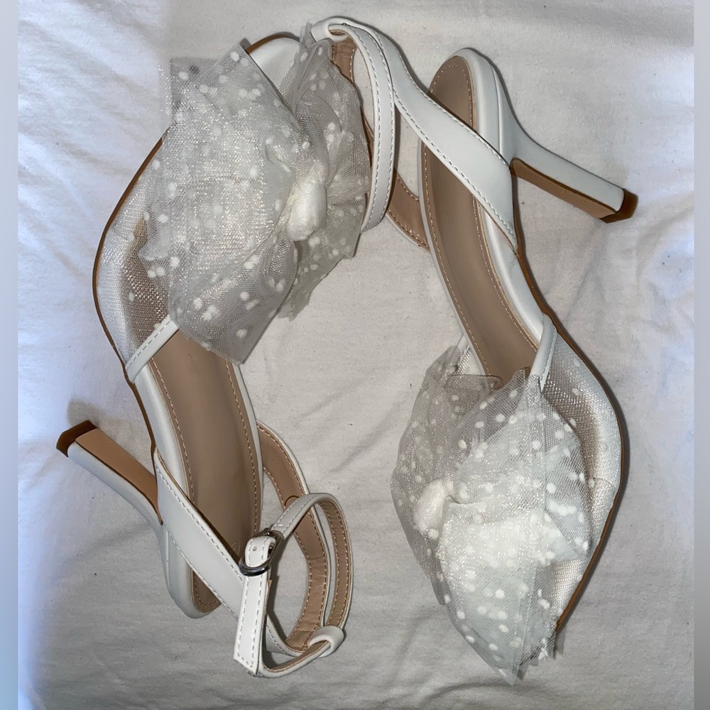 White Bow Heels